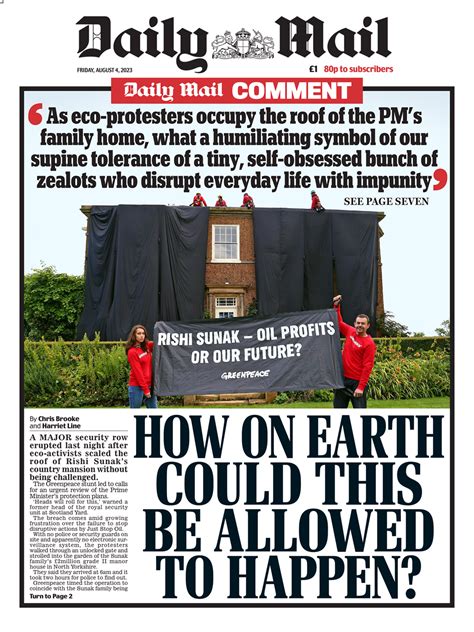 Daily Mail Front Page 4th Of August 2023 Tomorrow S Papers Today