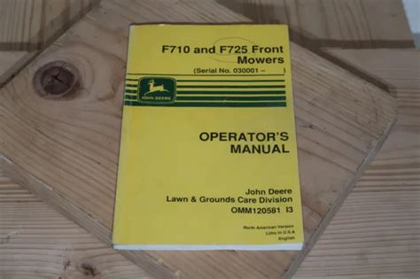 JOHN DEERE F710 And F725 Front Mower Tractor Operator S Manual Book