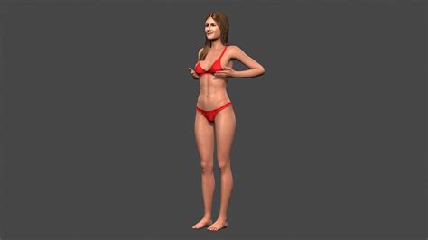 Beautiful Woman Rigged And Animated For D Model