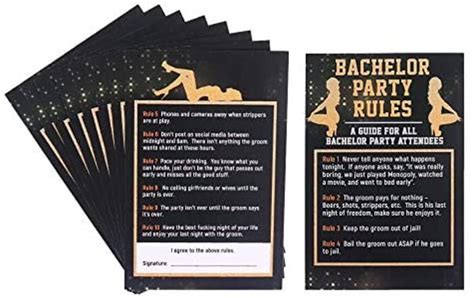 Bachelor Party Rules Set Of 8 Funny Gag Gift For Groom To Be Etsy