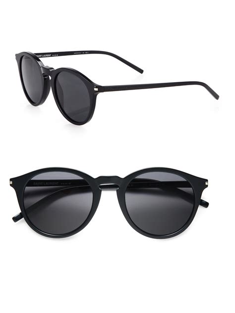 Saint Laurent Acetate Round Sunglasses In Black For Men Lyst