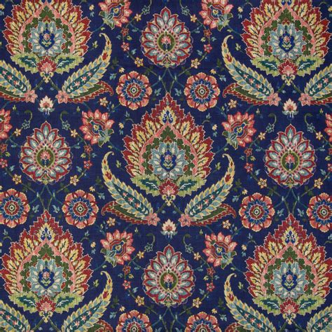 Check spelling or type a new query. Heraldic Blue Floral Linen Upholstery Fabric