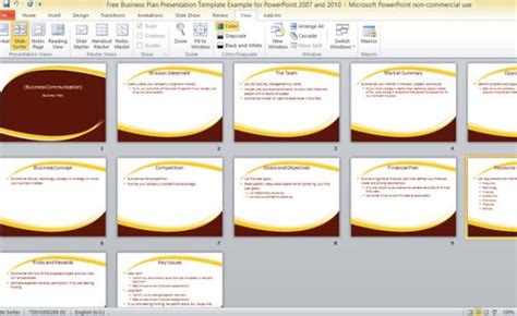 Free Business Plan Presentation Template For Powerpoint 2007 And 2010