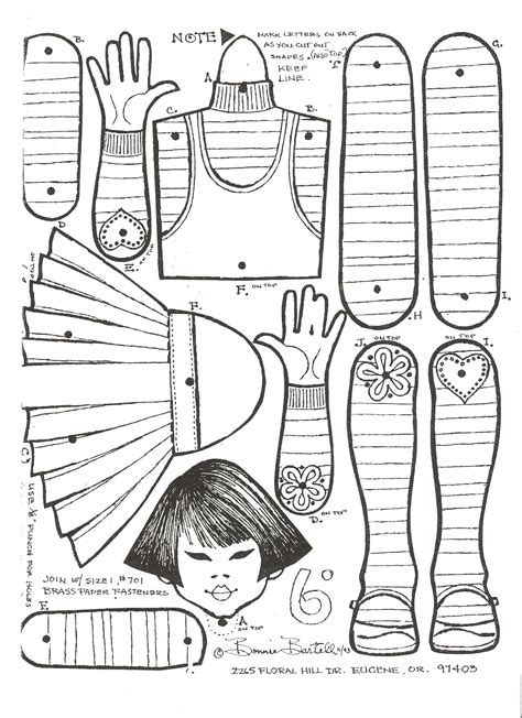 Printable Jointed Paper Doll Template Discover The Beauty Of