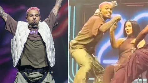 Chris Brown Gives Fan Lap Dance Throws Her Phone Into Crowd