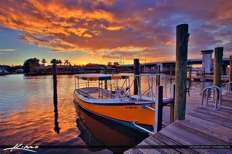 Waterway Cafe Sunset From Rumbar Of Intracoastal Royal Stock Photo