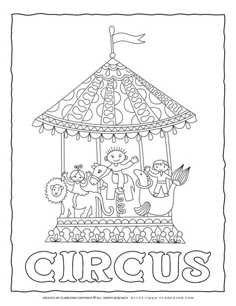 Circus Coloring Page Circus Carousel Planerium