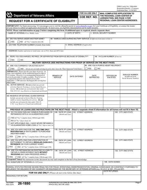 Va Form 26 1880 Download Fillable Pdf Or Fill Online Request For A