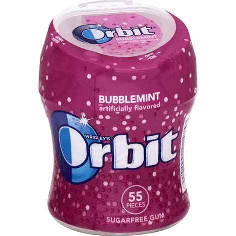 Orbit Bubblemint Sugarfree Chewing Gum 55 Piece Car Cup Chewing