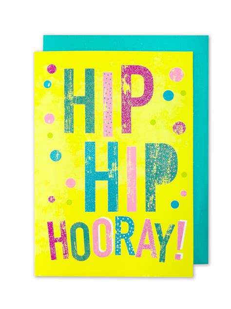 Embellished Card Hip Hip Hooray Lettering Cards Only