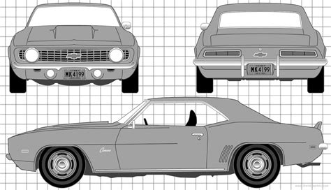 Chevrolet Camaro 1969 Chevrolet Drawings Dimensions Pictures Of