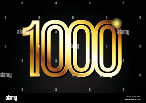 Gold Number 1000 Logo Design Suitable For A Company Or Business Stock