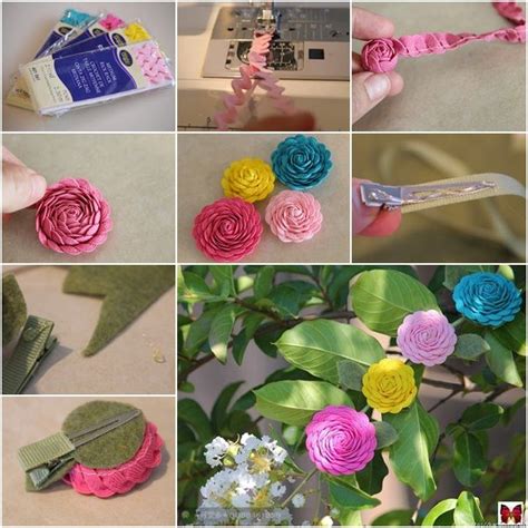 How To Diy Beautiful Rick Rack Rose Diy Tutorials Flower Crafts