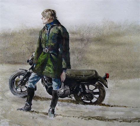 The Man And Motorcycle Artwork By Andrew Wyeth Oil Painting And Art