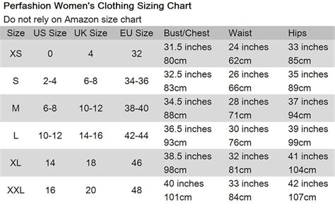 Us Clothing Size Chart In Inches Toffee Art