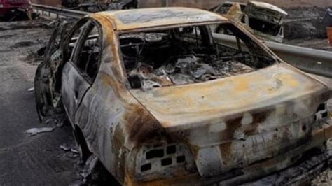 Burnt Car With Charred Body Inside Found In Karnataka Bengaluru