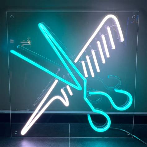 Salon Neon Signsalon Scissors Neon Sign Barber Shop Led Etsy