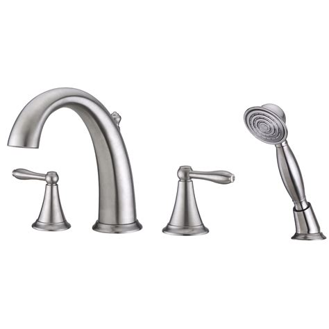 These tubs have handles that are fixed to the deck as opposed to the bath itself or the wall. "Contour Collection" Roman Tub Faucet with Hand Shower ...