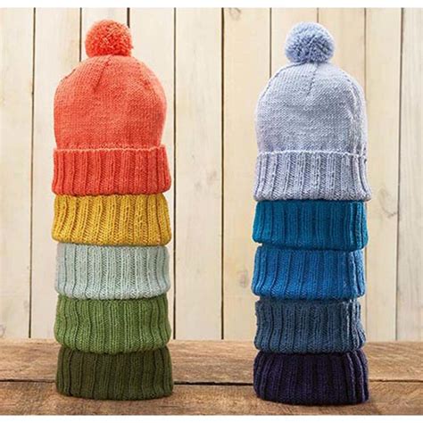 Colorful Knitted Winter Hats Free Knitting Pattern