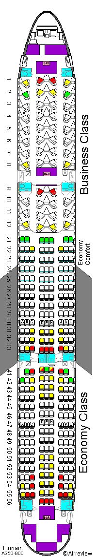 The aircraft has a modified fuel system that increases the fuel capacity by 24,000 liters without requiring additional tanks. Airbus A350 900 Seat Map Finnair - Frameimage.org