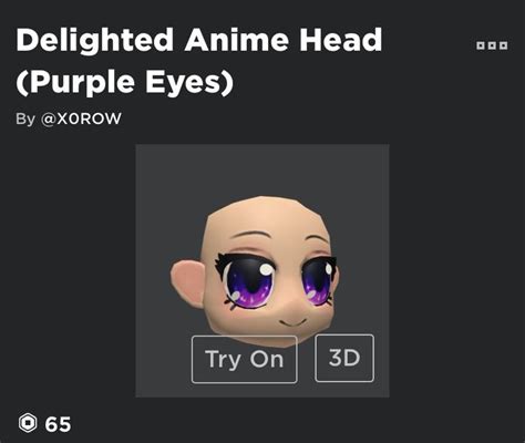 Roblox Anime Face Purp Purple Eyes Roblox Anime Head