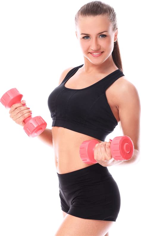 Woman Dumbbells Sports Bra Fitness Workout Png Fitness Gym