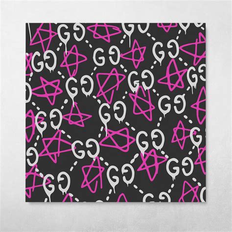 Gucci Ghost Gg Pattern Fashion Pop Culture Canvas Wall Art