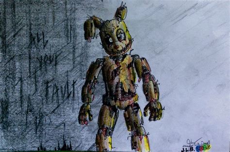 Springtrap By Sammfeatblueheart Fnaf Drawings Cool Drawings Digital