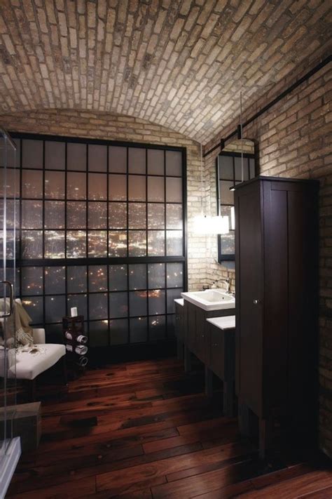 I am so excited to show you the faux brick wall i created for the new section of our store, jd's all about home. 48 Stylish Bathrooms With Brick Walls And Ceilings - DigsDigs