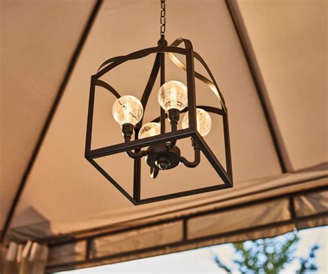 The light hangs from a chain allowing you to adjust it to the perfect height for your application. Metal LED Battery-Operated Chandelier with Remote - Big ...