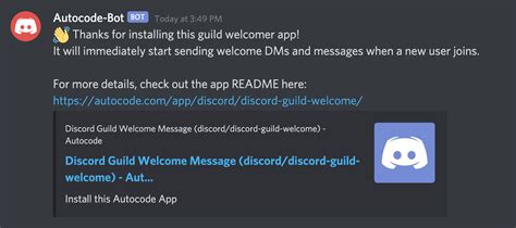 Discord Guild Welcome Message Discord Autocode
