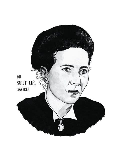 Simone De Beauvoir Literary Poster Print Great Writer Feminist Etsy Simone De Beauvoir