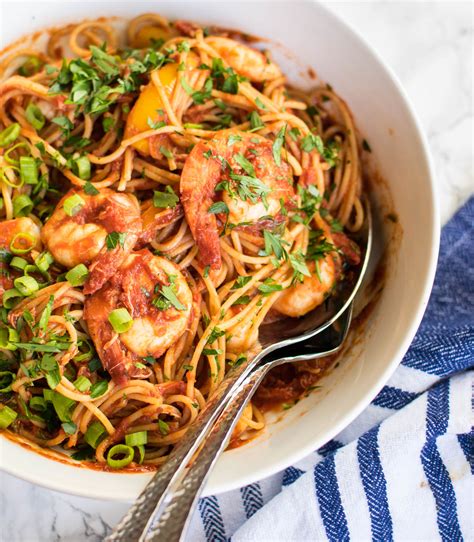 Cajun Spaghetti With Seafood Carolyns Cooking