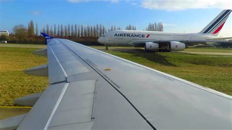 Joon Airbus A320 Wing View Landing At Paris Charles De Gaulle Airport