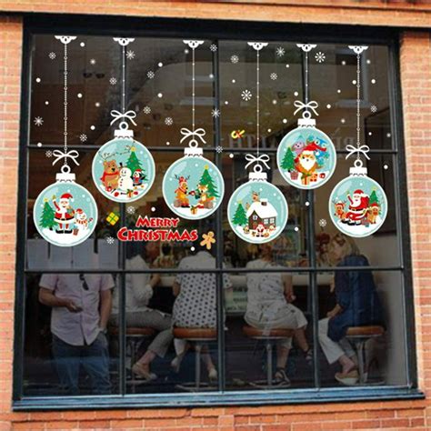 Gliving Window Clings Decal Diy Stickers Santa Claus Reindeer Snowman