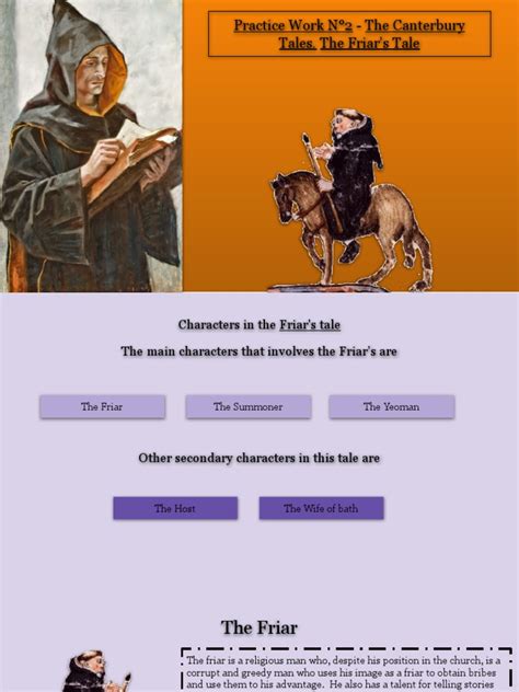 Practice Work N°2 The Canterbury Tales The Friars Tale Pdf