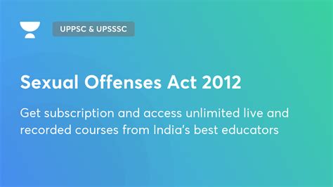 sexual offenses act 2012 uttar pradesh state exams unacademy