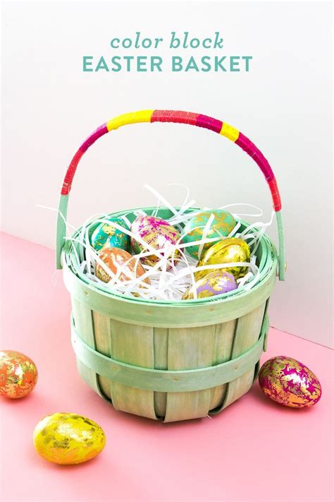 Use Embroidery Floss To Create A Stylish Color Block Easter Basket
