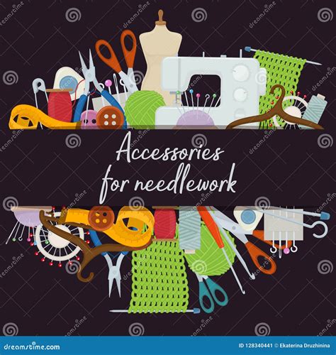 Accessories For Needlework Stock Vector Illustration Of Design 128340441