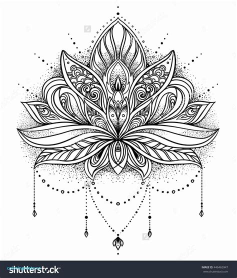 Lovely Dessin Fleur De Lotus | Geometric tattoo lotus, Lotus mandala
