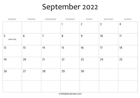 September 2022 Editable Calendar Customize And Print