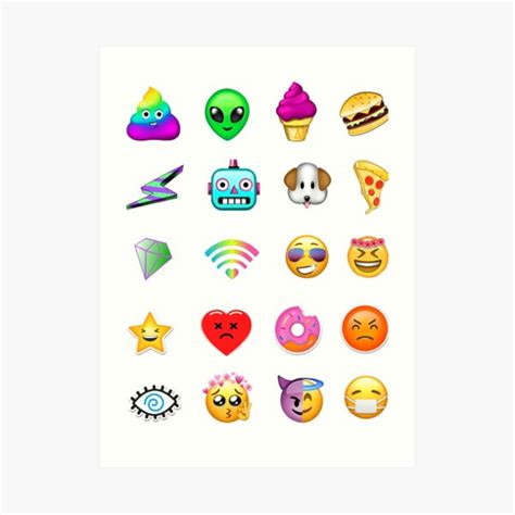 Funky Emojis Art Prints Redbubble