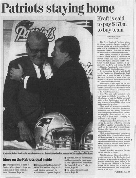 In 1994 Robert Kraft Bought The Patriots And Faced Problems That Seem