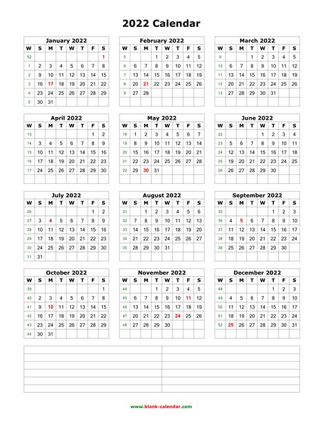 Blank 2021 And 2022 Calendar