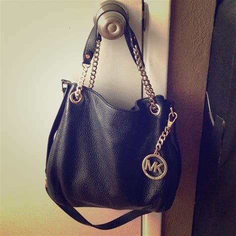 Michael Kors Bags Michael Kors Black Leather Purse With Gold Chain