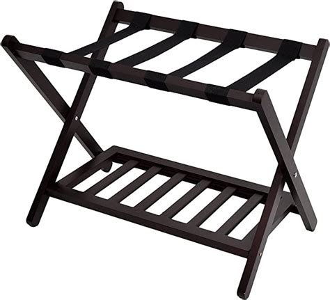 Welland Wood Collapsible Foldable Luggage Rack Holder With