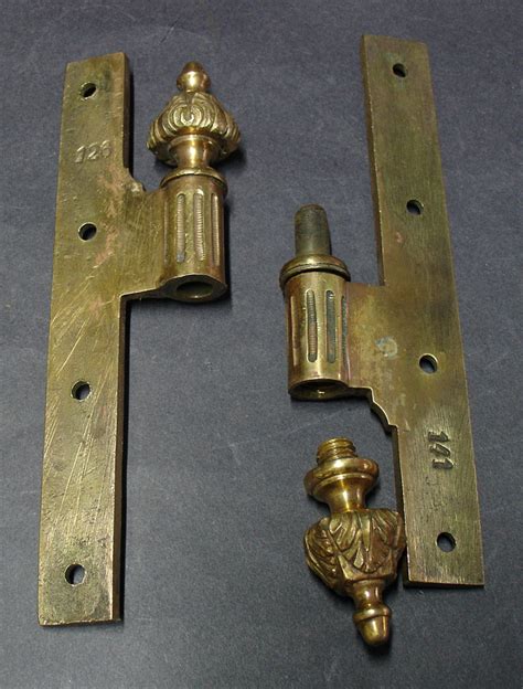 2 Important Old French Brass Door Hinges Numbered For Sale Antiques