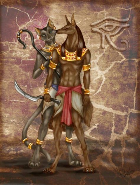 Bastet And Anubis Bastet And Anubis Egyptian Cat Goddess Anubis And