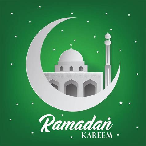 Ramadan Kareem Background With Mosque Vector Illustration Ramadan