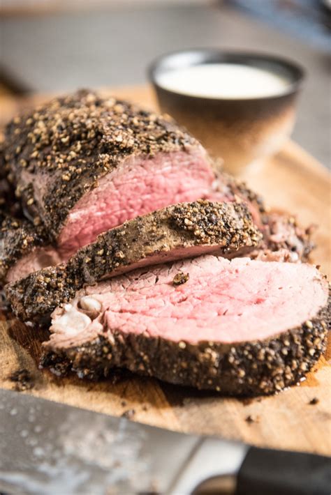For this classic roast beef recipe, cremini or white mushrooms are delicious in the sauce. Peppercorn Beef Tenderloin with Roasted Garlic Cream Sauce ...
